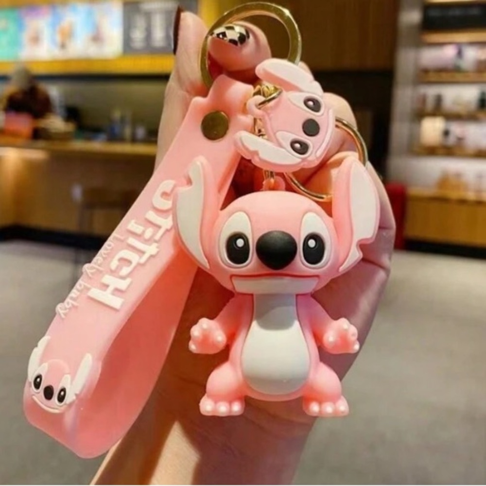 Stitch Pink Keychain/Hang on Book bag there r dozen thing to do with this nwt
